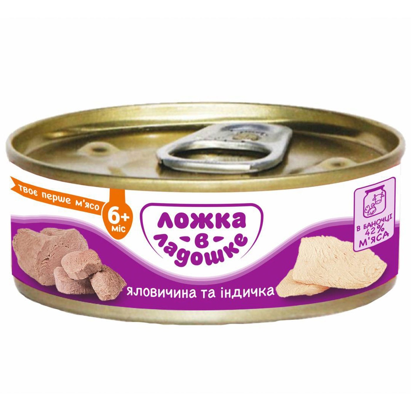 

Пюре мясное Ложка в ладошке говядина и индейка с 6 месяцев 100г