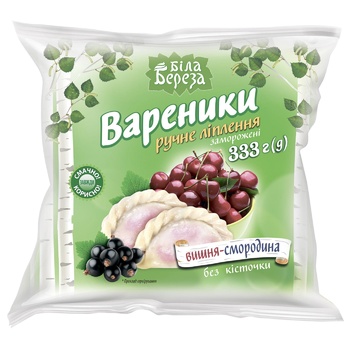 Вареники Біла Береза з чорною смородиною та вишнею 333г - купити, ціни на Восторг - фото 1