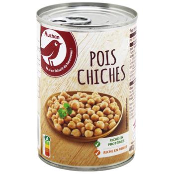 Нут Auchan консервований 425мл