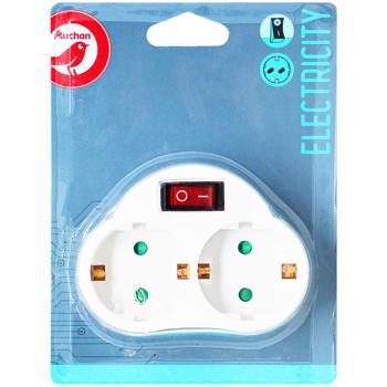 Auchan Splitter with Grounding for 2 Sockets - buy, prices for Auchan - photo 1