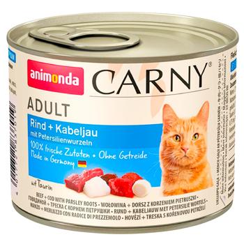 Animonda Carny Wet Food with Beef, Cod and Parsley for Adult Cats 200g - buy, prices for - photo 1