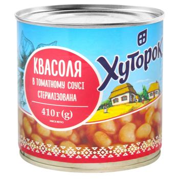 Квасоля Хуторок в томатному соусі 410г - купити, ціни на Епіцентр FOOD - фото 1