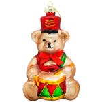 Прикраса ялинкова Bona Di Ведмедик з декором із гліттера 7х12см