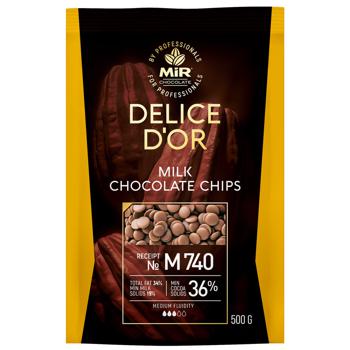 Шоколад молочний MiR Delice D'or диски М740 36% 500г - купити, ціни на METRO - фото 1