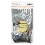 Plastic Spoons Black 155mm 20pcs