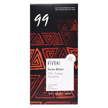 Vivani Organic Dark Chocolate 99% 80g - buy, prices for Grono - photo 1