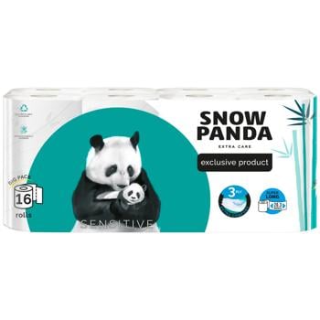 Snow Panda Extra Care Sensitive 3-ply Toilet Paper 16pcs - buy, prices for Auchan - photo 1
