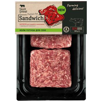 Skott Smeat Chilled Beef Patties for Sandwiches 240g - buy, prices for ULTRAMARKET - photo 1