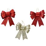 Decoris Bow Christmas Tree Pendant 11x10x2cm in assortment