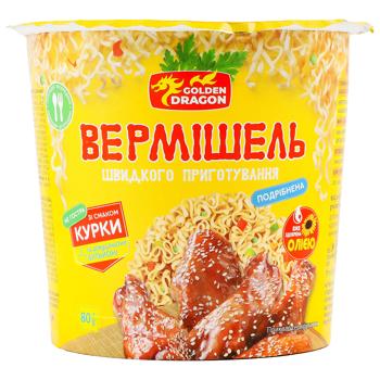 Golden Dragon Non-spicy Instant Vermicelli with Chicken Flavor 80g - buy, prices for Epicentr FOOD - photo 2