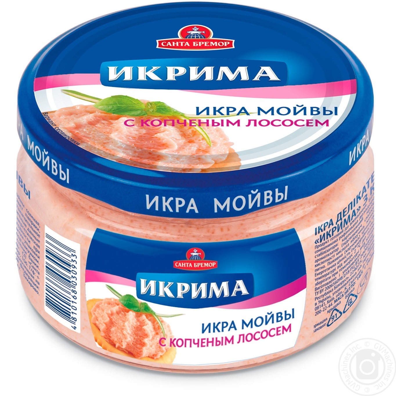 

Икра мойвы Санта Бремор Икрима с копченым лососем 165г