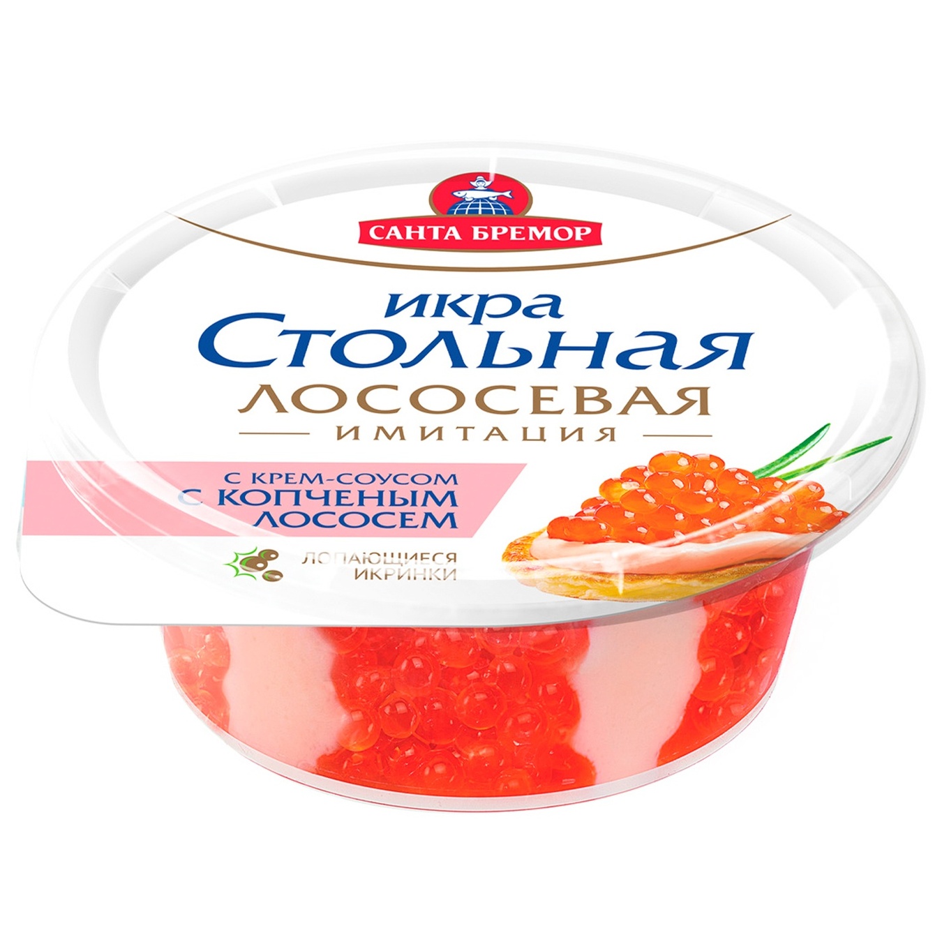 

Икра Санта Бремор Стольная лососевая имитация с крем-соусом сметанным 150г
