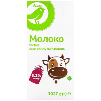 Молоко Auchan ультрапастеризоване 3.2% 1027г - купити, ціни на - фото 2