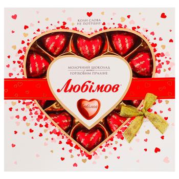 Lyubimov Milk Chocolate Candy with Nut Praline 125g