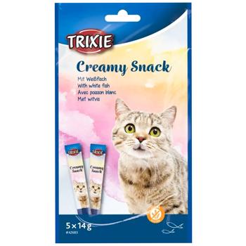 Trixie Creamy Snacks Sticks with White Fish Cat Snack 5pcs x 14g - buy, prices for MasterZoo - photo 1