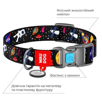 Waudog Nylon Dog Collar with QR Passport L 33-49cm/25mm with Nasa Design - buy, prices for - photo 2