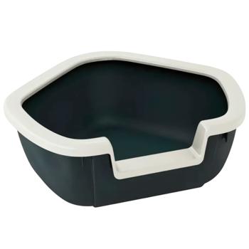 Ferplast Dama Corner Cat Litter Box with Sides 57.5x51.5x22cm Gray - buy, prices for MasterZoo - photo 1