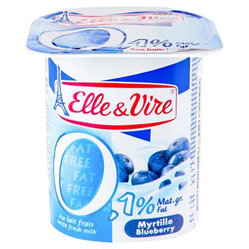 Десерт молочний Elle&Vire Чорниця 0% 125г - купити, ціни на Auchan - фото 1