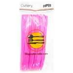 Ножи пластиковые розовые 155мм 20шт