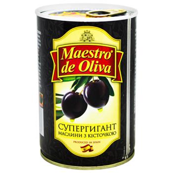 Maestro de Oliva Supergiant Whole Black Olives 425g - buy, prices for Ideal - photo 2