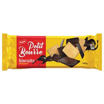 Печенье Yarych Petit Beurre частично глазированное 160г - купить, цены на Auchan - фото 1