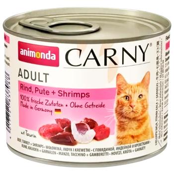 Корм вологий Animonda Carny з яловичиною, індичкою та креветками для котів 6шт х 200г - купити, ціни на MasterZoo - фото 2