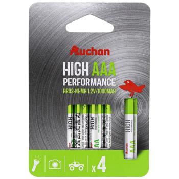 Акумулятор Auchan 1000mAh ААА 4шт - купити, ціни на Auchan - фото 1
