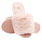 Twins Pudra Women's Open-Toe Fur Slippers size 40 HS-LUX