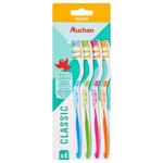 Auchan Classic Medium Toothbrush 4pcs
