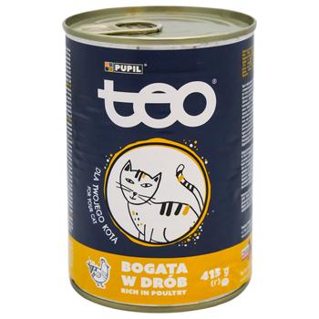 Teo Wet Food with Poultry for Cats 415g