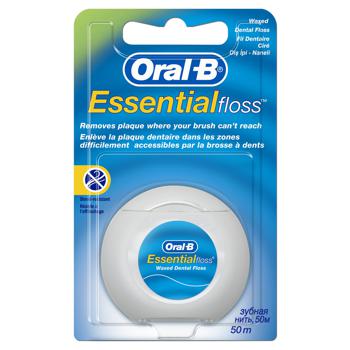 Зубная нить Oral B Essential floss мятная 50м - купить, цены на Ашан - фото 1