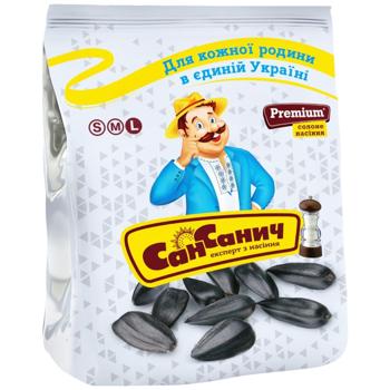Семечки подсолнечника СанСаныч Premium жареные соленые 110г - купить, цены на Идеал - фото 1