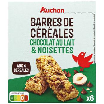 Auchan Cereal Bars with Milk Chocolate and Hazelnut 126g - buy, prices for - photo 3