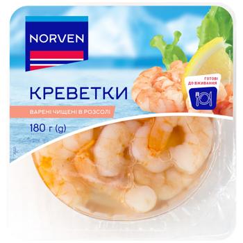 Креветка Norven вареные в рассоле чистые 180г - купить, цены на МегаМаркет - фото 1