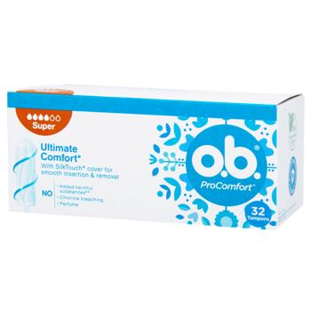 Тампоны O.B.® Pro Comfort Super 32шт - купить, цены на КОСМОС - фото 1