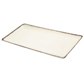 Kutahya Pearl Beige Rectangular Plate 35cm