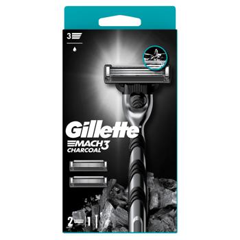 Gillette Mach3 Charcoal Razor with 2 Replaceable Cartridges - buy, prices for - photo 5