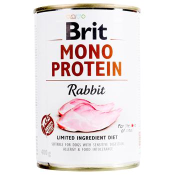 Brit Mono Protein Wet Food with Rabbit for Dogs with Sensitive Digestion, Allergy or Food Intolerance 400g - buy, prices for COSMOS - photo 1