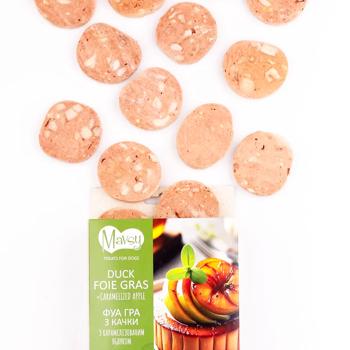 Лакомство для собак Mavsy Freeze Dried Фуа-игра из утки с карамелизированным яблоком 50г - купить, цены на MasterZoo - фото 3