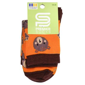 Premier Socks Bears Set of Kid's Socks s.18-20 Orange 2 Pairs