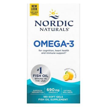 Nordic Naturals Omega-3 Lemon Flavored Fish Oil 690mg 180 softgels - buy, prices for Biotus - photo 2