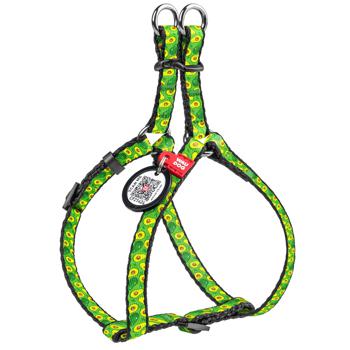 Waudog Nylon Harness for Dogs with QR Passport 28-40cm/10mm with Avocado Design - buy, prices for MasterZoo - photo 1