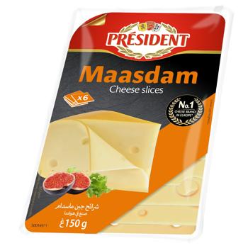 President Maasdam Cheese Slices 45% 150g - buy, prices for ULTRAMARKET - photo 2