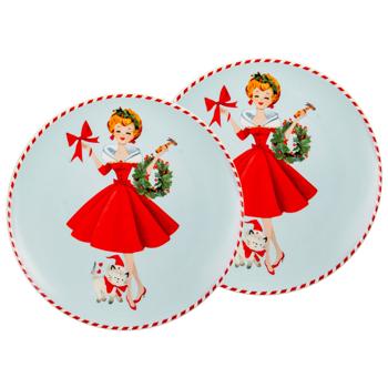 Lefard Miss Christmas Plate Set 2pcs 20.5cm