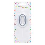 Number 0 Metallic Cake Candle