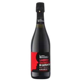 Вино полуигристое Laura Romagnelli Lambrusco Grassparossa di Castelvetro красное полусладкое 8% 0,75л - купить, цены на METRO - фото 1