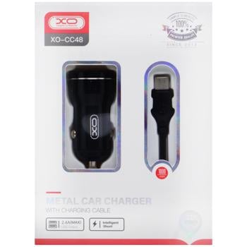 Зарядное устройство Xo Автомобильное 2 USB 2.4А + Кабель USB-Type-C - купить, цены на Auchan - фото 2