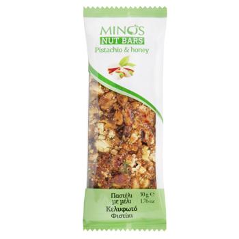 Minos With Pistachio And Honey Nut Bar 50g - buy, prices for NOVUS - photo 1