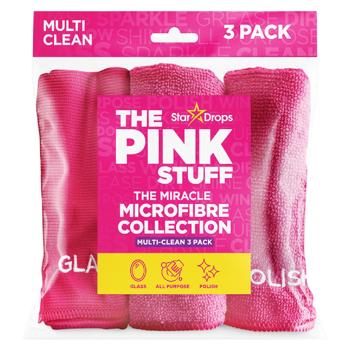 Губка Pink Stuff мікрофібра для прибирання 18*20см 3шт - купить, цены на Grono - фото 1