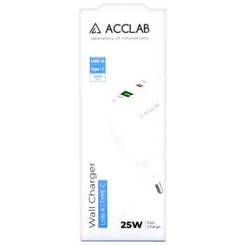 Мережевий зарядний пристрій Acclab AL-TC252 25W USB-C PD+USB-A QC3.0 White - купити, ціни на КОСМОС - фото 3